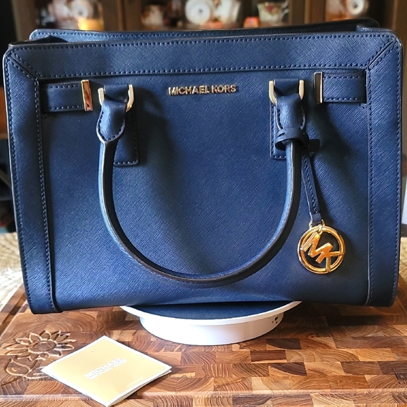 Michael Kors Handbags - Michael Kors Navy Dillon Satchel